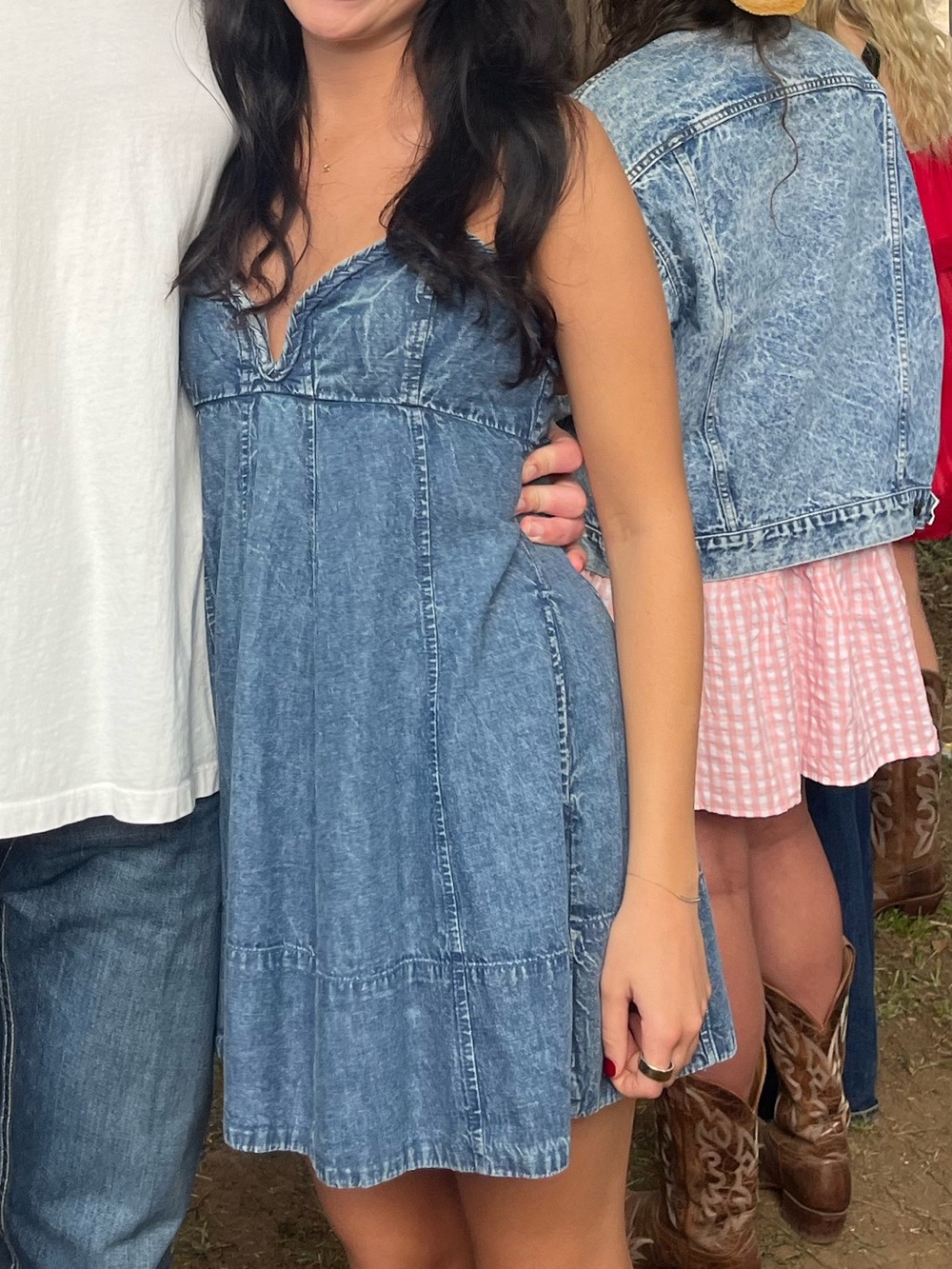 Free People Denim Mini Dress in Blue